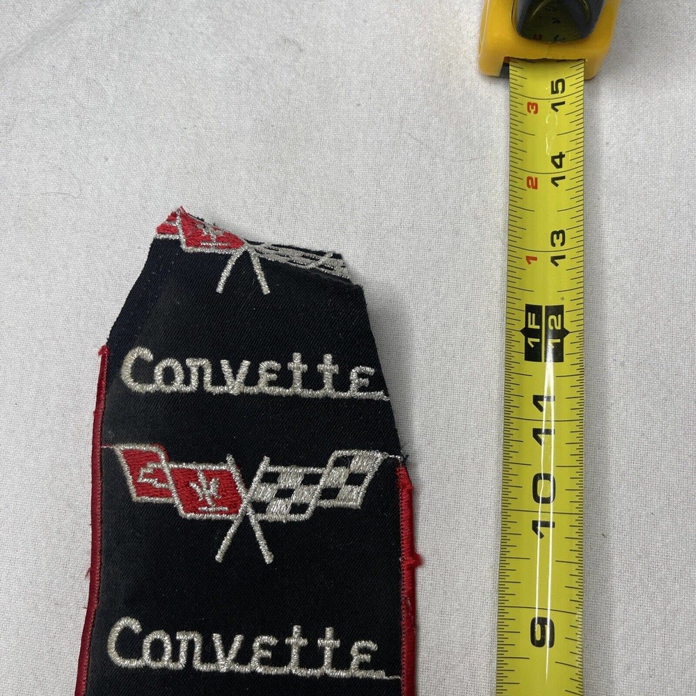 Corvette 13 Inch Jacket Patch Black Red Checkered… - image 2